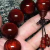 Strand Natural High Density Rosewood Old Bracelet Small Leaf Buddhist Beads Play Rosary