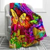 Dekens kleurrijke vlinder flanel gooi deken king size voor kind jongensmeisjes bed bank decor lichtgewicht warm soft soft cadeau r230824