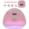 Secadores de uñas SUNX12 MAX 280W Lámpara de uñas Secador de uñas rosa para manicura 66 LED Luz UV Curado rápido Lámparas de uñas Autosense con base 230824