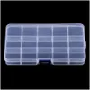 Jewelry Boxes 15 Grids Transparent Adjustable Slots Bead Organizer Box Storage Plastic Drop Delivery Packaging Display Otfwg