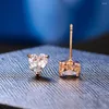 Boucles d'oreilles tendance pour femmes, cœur, Zircon clair, hommes, différentes tailles, cristaux, accessoires d'oreille, bijoux E342