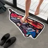 Tapetes Sneaker Forma Capacho Palma Graffiti Anti Slip Tapete Moderno Bem-vindo Entrada Porta Tapetes Banheiro Impresso Corredor Banho Mat 230824