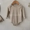 AUTOMNE COTON ROMPER SET Nouveau-né bébé barboteuse vêtements bébé fille vêtements infantile côtelé à pois Pit Strip Onesie combinaison + chapeau assorti