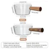 Pans Glass Sauce Pan With Wooden Handle Milk Pot Cookware Cooking For Salad Noodles Soup Gas Stove Electric Ceramic Heaters