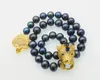 HABITOO – collier ras du cou pour femmes, lustre naturel, 11-12mm, perle d'eau douce presque ronde, 18KGP, fermoir tête de léopard, 18 pouces, bijoux pour femmes