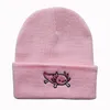 Wide Brim Hats Bucket Cotton Dinosaur Embroidery Thicken Knitted Hat Winter Warm Skullies Cap Beanie For Kid Men Women 230824