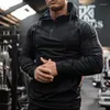 Men's Hoodies Sports Training Gym Mens Hoodie Slim Fit Stretch Long Sleeve Hooded Sweatshirts For Men Autumn Fashion Zipper Streetwear