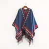 Foulards Style indien mode géométrique gland Pashmina Poncho et Capes manteau femmes écharpes automne hiver chaud châle Cachemire foulards 230823