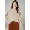 Women's Sweaters Wool Knitted Women Winter Mock Neck Soft Warm Jumpers Female Pure Merino Woolen Pullovers