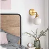 Duvar lambası Nordic Modern Sconce Lambalar Aydınlatma Fikstür Beyaz Seramik Retro Bakır Tutucu Oturma Odası Yatak Odası Dekor