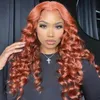 Reddish Brown 13x4 Loose Deep Wave Frontal Wig 360 Full Lace Frontal Human Hair Wigs for Women Colored Loose Deep Wave Lace Wigs