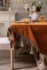 Table Cloth European Style Velvet Tablecloth Grand And Luxurious Retro Orange Customized Restaurant