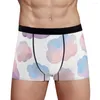 Underpants Geometric Patterns Blue And Pink Cloud Pattern Polygonal Clouds Homme Panties Men's Underwear Comfortable Shorts