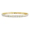 Fashioh hip hop 4mm cz tennis bracelet blanc cubique zircon perles hommes bracelet chaînes brin bracelets pour femme pulseiras bijoux argent cristal bracelets