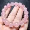 Bracelet en Quartz Rose naturel, perle ronde en cristal de guérison pour femmes et hommes, bijoux fins, cadeau, 1 pièce, 11MM