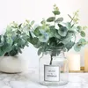 Decorative Flowers Wreaths Artificial Eucalyptus Stem Leaves Silk Green Christmas Decorations Fake Plants Cake Home Decor Wedding Plastic Flowers Bouquet 230823