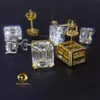 Hip Hop Fashion Back Solitiare VVS MOISSANITE SCUTS EARM Fancy Kształt Szmaragdowy Srebrny 925 Kolczyki