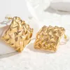 Boucles d'oreilles à tige en or jaune massif 18 carats, carré pour femmes, timbre AU750