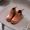 Stövlar Beauty England Style Chelsea Boots For Kids Girls School Super T-trend Autumn Platform Children Shoes Shous Short Boots F07241 L0824