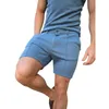 Short pour Homme Couleur Unie Sport Décontracté Business Élastique Ajustement Slim Personnalisé Mode Taille Ouverte