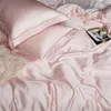 Bedding sets Lanlika Women Pink 100% Silk Bedding Set Double Queen King Duvet Cover Fitted Sheet Or Flat Sheet Bed Linen Pillowcase For Bed 230824