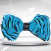 Bow Ties Fashion krawat Natural Blue Bird Feather Banquet Night Club Wedding Prain Mężczyzna