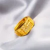 Le boulier en or dur du Vietnam est grandiose et riche en portant un anneau de simulation ouvert. Bague cadeau en laiton pur plaqué or pour amis