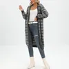 Women's Knits Cold Resistant Versatile Fall Winter Vintage Knee-Length Knitted Cardigan Sweater Daily Clothing