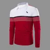 Polos pour hommes printemps automne cheval imprimé hommes à manches longues sort couleur Polo affaires décontracté revers hauts 230823