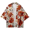 Vêtements ethniques Streetwear Fleur Imprimé Haori Chemises Mode Hommes Femmes Cardigan Tops Plage Yukata Vêtements Japonais Kimono Plus Taille 6XL