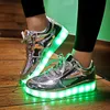 Sneakers 27 44 Led Slippers USB illuminated krasovki luminous sneaker glowing kids led shoe children with light Sole girl boy 230823