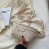 Elegant Plaid PU Leather Waist Bags For Women Female Waist Packs Ladies Stylish Fanny Pack Wide Strap Crossbody Chest Bag 220513