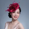 Beretten vrouwen chic fascinator hoed cocktail bruiloft feest kerk hoofddeksel Kentucky hoofddeksel veer haaraccessoires sinamay fascin207l