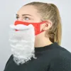 BeanieSkull Caps Chapeau de Noël Décoration 3D Masques de barbe du Père Noël Unisexe Funny Réutilisable Bouclier de couverture pour Noël Cosplay Party 230823