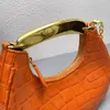 Marca bolsa de ombro moda bolsa luxo couro crocodilo corrente saco alça plana bolsa rede vermelho recomendado