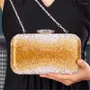 Bolsos de noche para mujer, bolsos de lujo con cristales, bolso dorado Retro, bolso nupcial para boda, bolso de hombro tipo bandolera pequeño para mujer