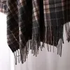 Шарфы осенняя зима студент классический винтажный шарф -шарф сетка для кисточки для мужчин теплый шаль.
