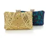 Worki wieczorowe vintage koraliki cekinowe koraliki geometryczne eleganckie szprychy dzień torebka i torebki podwójne łańcuchy dla kobiet 230824