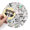 50 pcs small raccoon animal stickers waterproof decorative book Mobile phone diary PVC cartoon cute