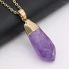 Ketten Naturstein Amethyste raue vergoldete Kopf unregelmäßige Anhänger Halskette für Schmuck Making DIY Accessoires Charme Geschenkparty