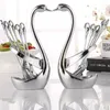 Dijksets Sets Decoratieve fruitbasis Sawan Holder Roestvrij staal bestek Salad dessert Fork koffielepel Roer theelepel theelepel tafelgerei