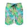 Mäns shorts Tropical Board Summer Colorful Palm Leaves Classic Beach Male Sportswear Snabbtorkningsdesignstammar