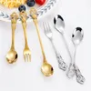 Geschirrsets Edelstahl Besteck Set Gold Royal Tea Spoon Forks Messer Küche Western Dinner Silber Geschirr Geschenk