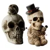 Decorative Objects Figurines Human Skull Resin Statue Creepy Skull Backflow Incense Punk Home Decorations Incense Holder 230823
