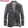 Męskie garnitury Blazers Spring Slim Fit Kurtka Lisure Men Mens Man Men Suit jean jean dżinsowy płaszcz męski ubrania Y2K Tops 230823