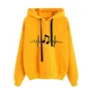 Women's Hoodies Ladies Round Neck Long Sleeve Musical Note Print Solid Color Hooded Sweatshirt Fashion Loose Top Womens Hoodie