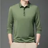 Mens Polos Polo Shirt Spring and Autumn Style Fashion Casual Collar Long Sleeve Sweater Trendy Bottom Tshirt 230823