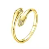 Designer Ring Retro Classic Ring Love Hug Ring med justerbar ringöppning