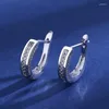 Stud Earrings Temperament Graceful U-shaped Silver Color Girl Cocktail Party Shine Cubic Zirconia Fashion Women Jewelry