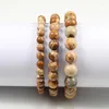 Strand 5 uds Pulsera con dijes cuentas de piedra Natural 6/8/10mm Lava volcánica Ojo de Tigre pulseras elásticas para hombres joyería Pulsera Hombre